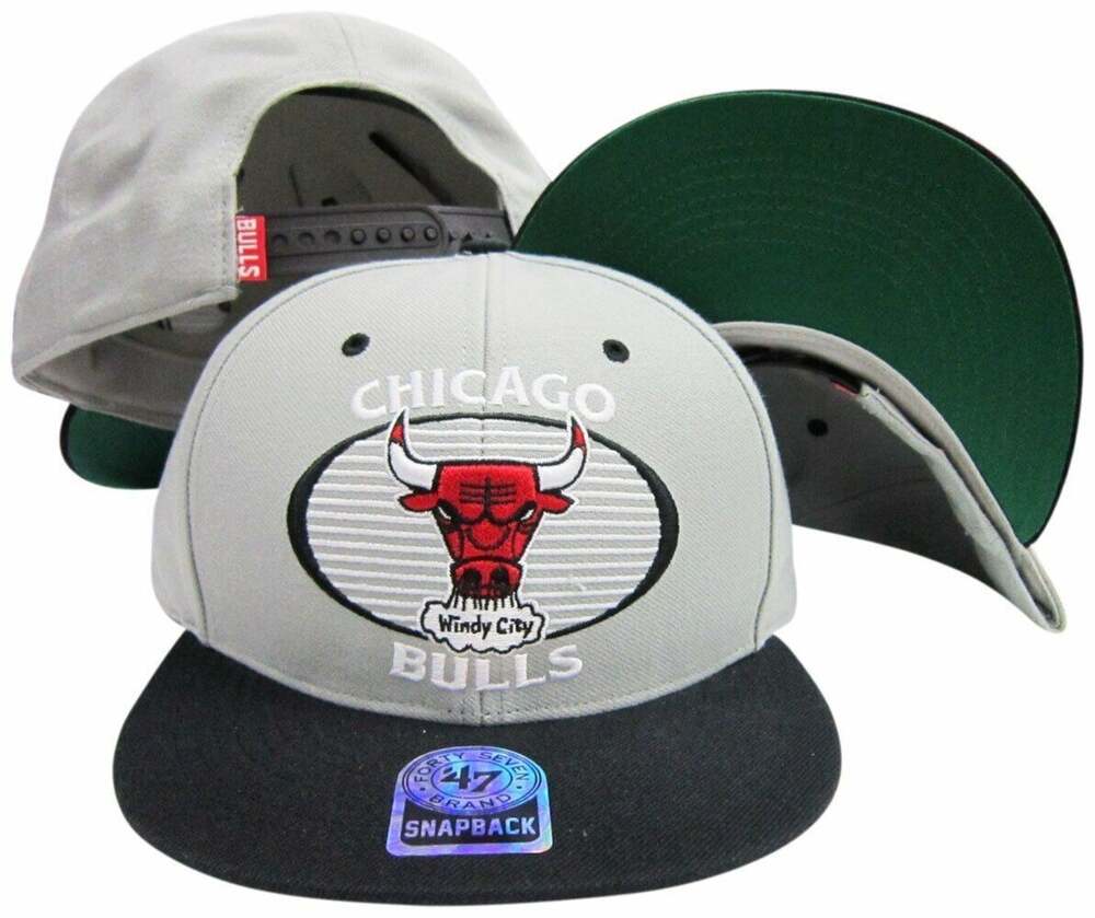 47' Brand Vintage NBA WSTF Chicago Bulls Grey/Black Adjustable Snapback Hat
